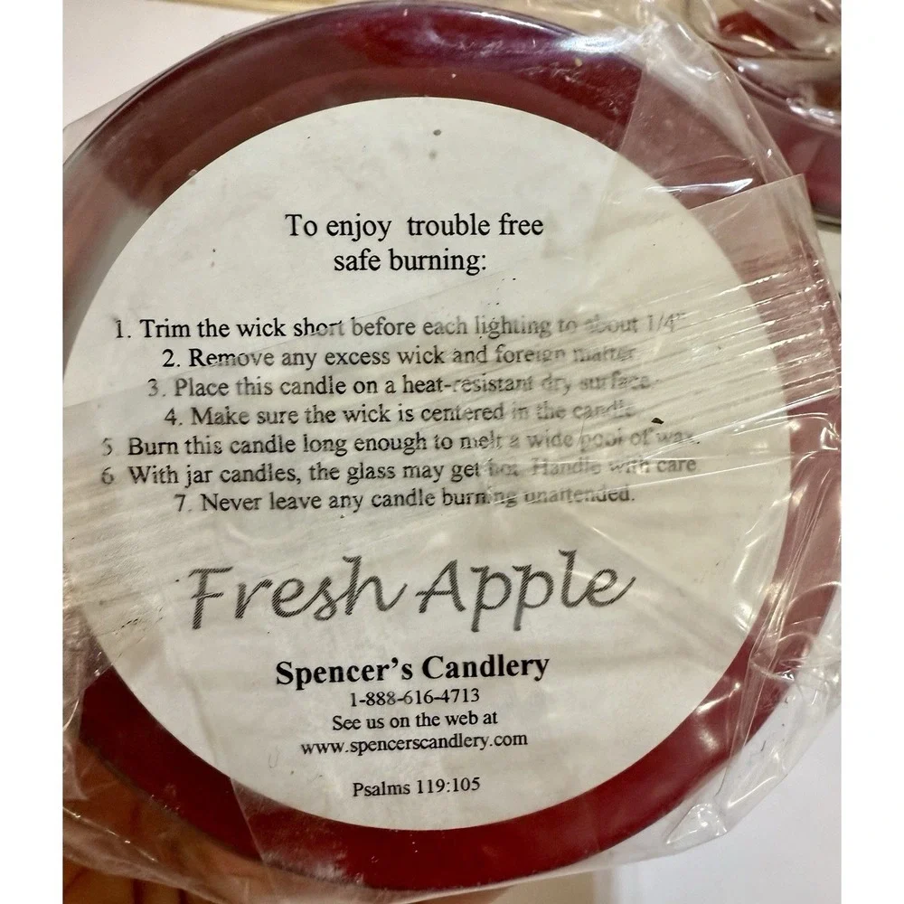 Vintage Spencer's Candlery Jar‎ Candles Mulberry Fresh Apple NOS Lot 2